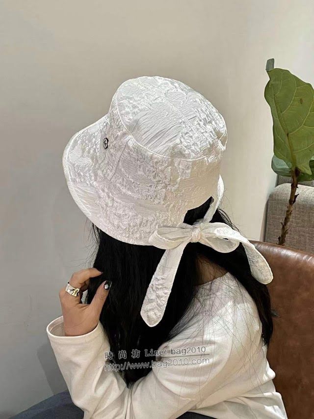 Chanel新品女士帽子 香奈兒2021新款刺繡簡約風漁夫帽遮陽帽  mm1566